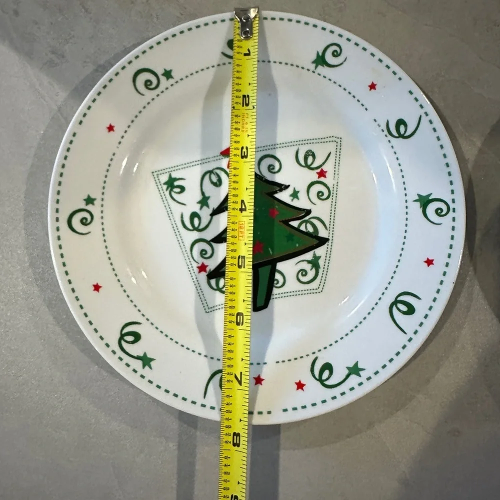 Vintage Atico International USA, Inc 8” Plate & Bowl Christmas Tree Set